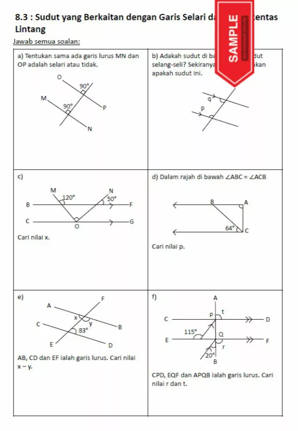 Soalan Latih Tubi Matematik Tingkatan 1 KSSM