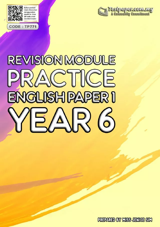 Latihan Soalan Revision English Year 6 Kertas 1