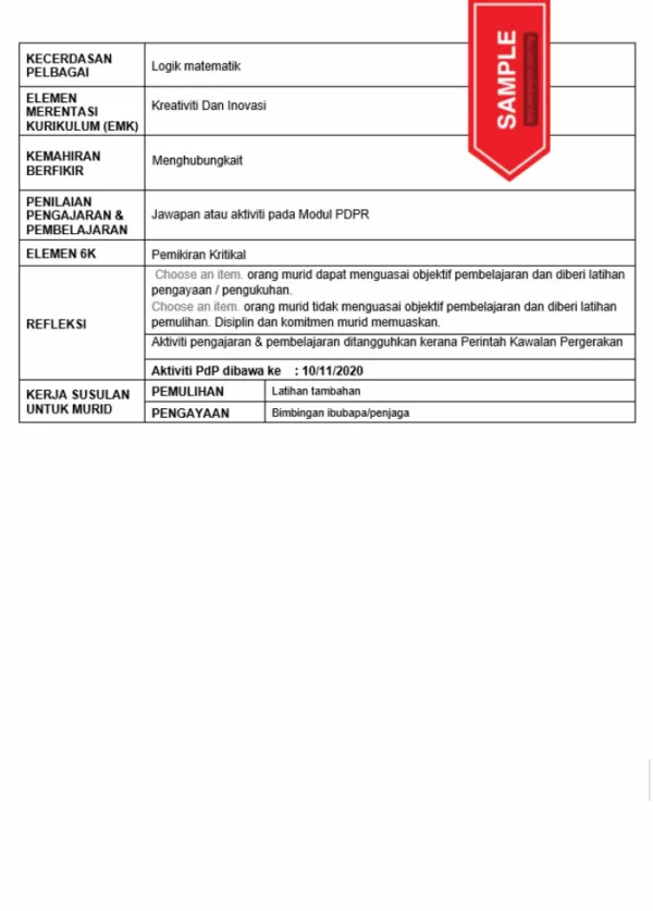 RPH Reka Bentuk Teknologi Tingkatan 2 TS25