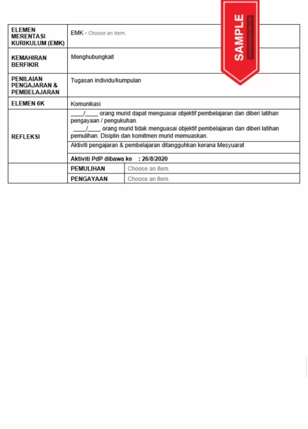 RPH Reka Bentuk Teknologi Tingkatan 3 TS25