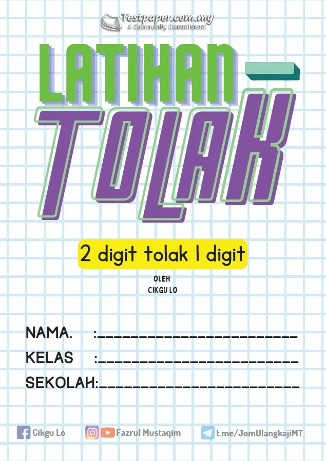 Soalan Latihan Tolak Matematik Tahun 1