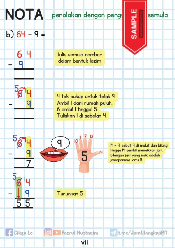 Soalan Latihan Tolak Matematik Tahun 1