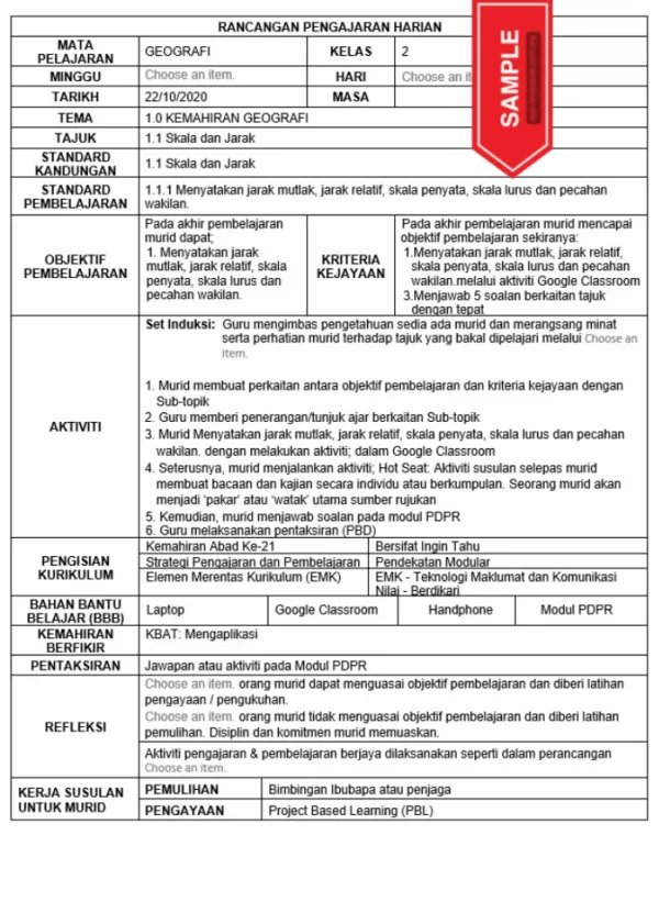 RPH Geografi Tingkatan 2 KSSM