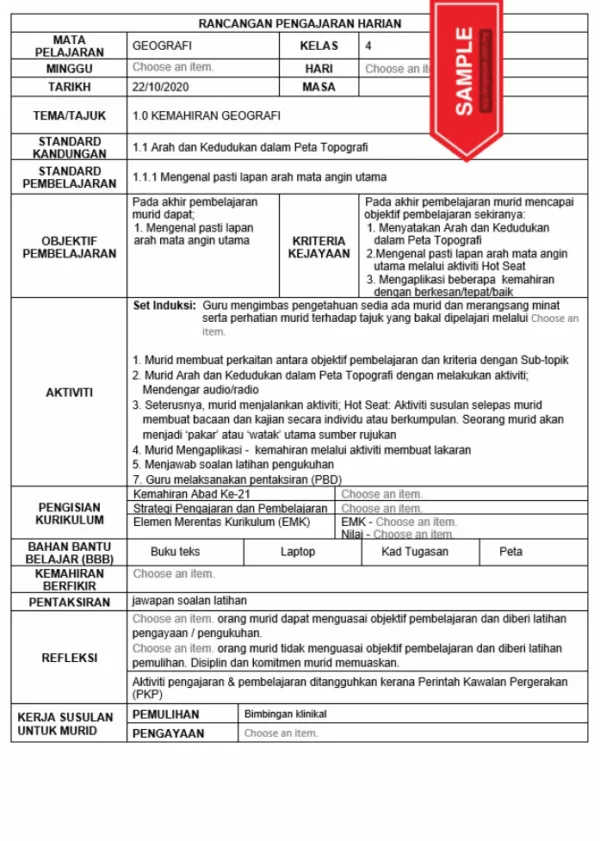 RPH Geografi Tingkatan 4 KSSM