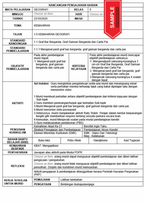 RPH Geografi Tingkatan 5 KSSM