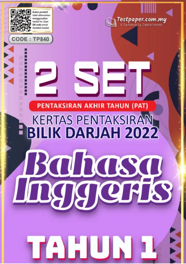 Soalan PBD Akhir Tahun Bahasa Inggeris Tahun 1 2022