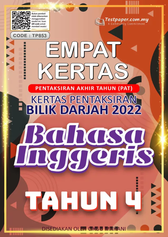 Soalan Ujian PBD Akhir Bahasa Inggeris Tahun 4 2022