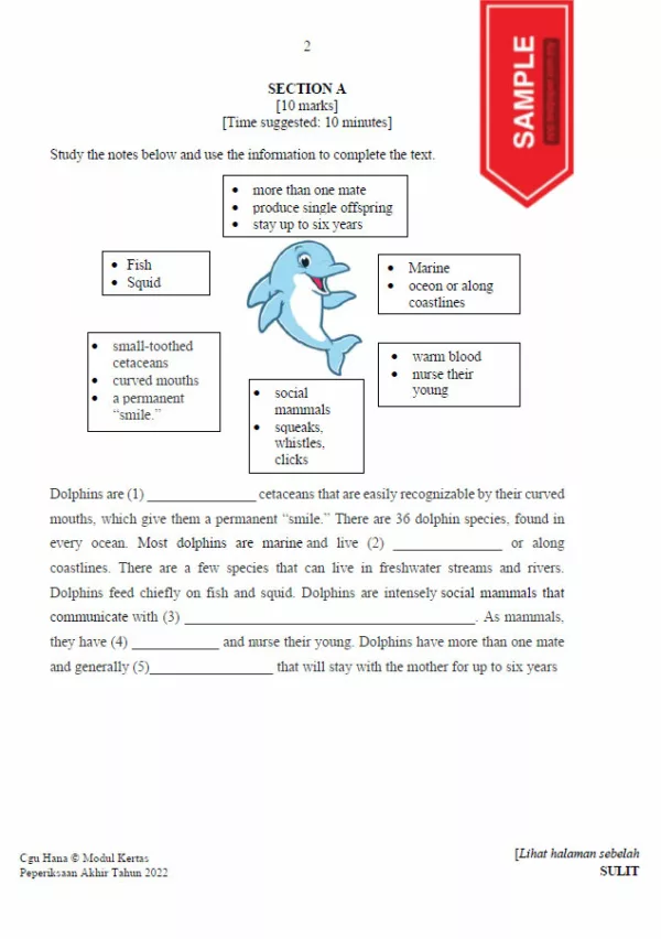 Soalan Ujian PBD Akhir Bahasa Inggeris Tahun 5 2022