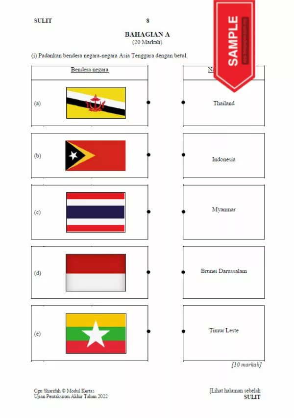 Soalan Ujian PBD Akhir Sejarah Tahun 5 2022