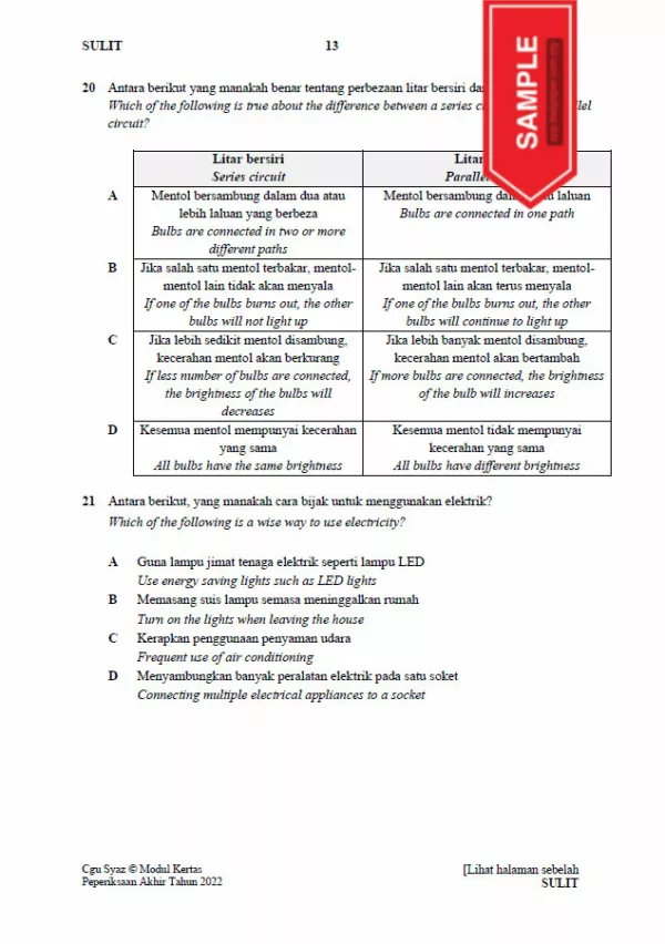 Soalan Ujian PBD Akhir Tahun 5 2022