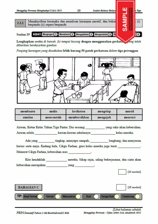 Soalan Ujian Akhir Tahun BM Tahun 3 2022 UASA