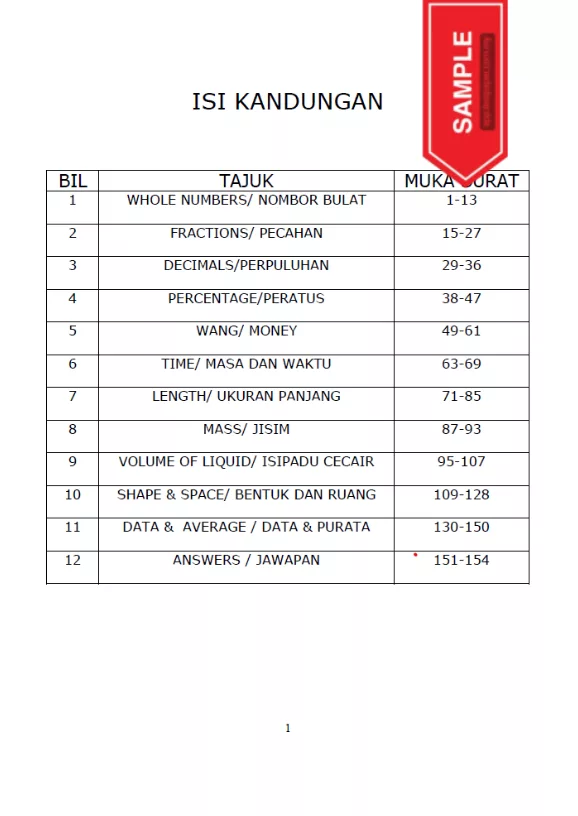 Soalan Ulangkaji Ujian Akhir Sumatif Matematik Tahap 2 KSSR