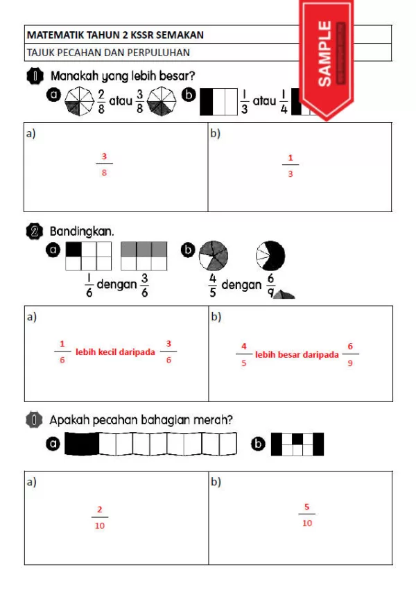 Soalan Latihan Matematik Buku Teks Tahun 2 KSSR