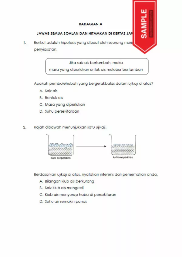 Soalan Percubaan UASA Sains Tahun 6 2022