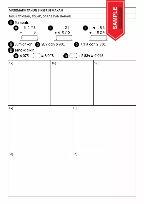 Soalan Latihan Buku Teks Matematik Tahun 3 KSSR