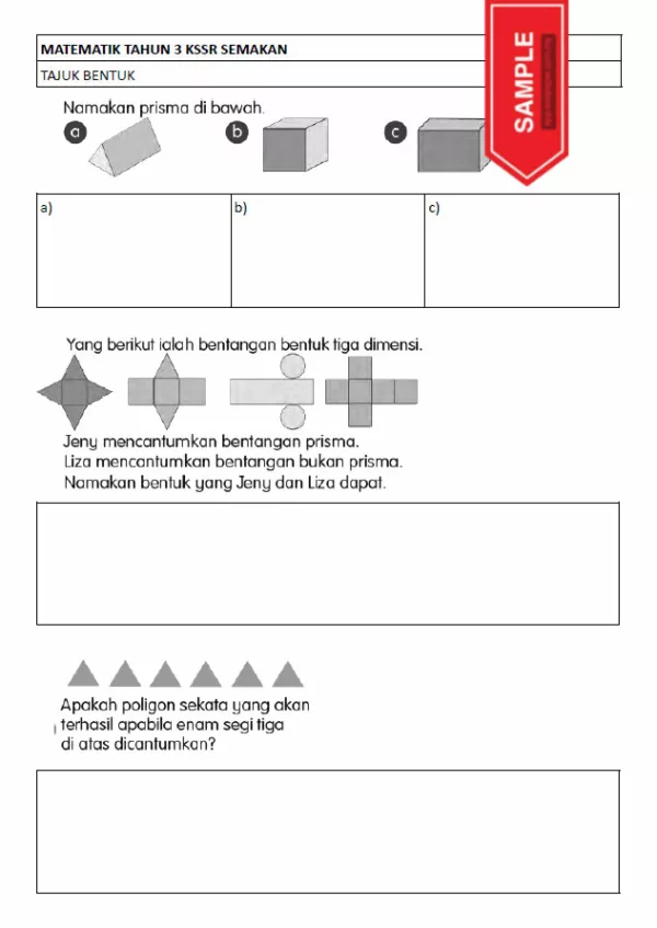 Soalan Latihan Buku Teks Matematik Tahun 3 KSSR