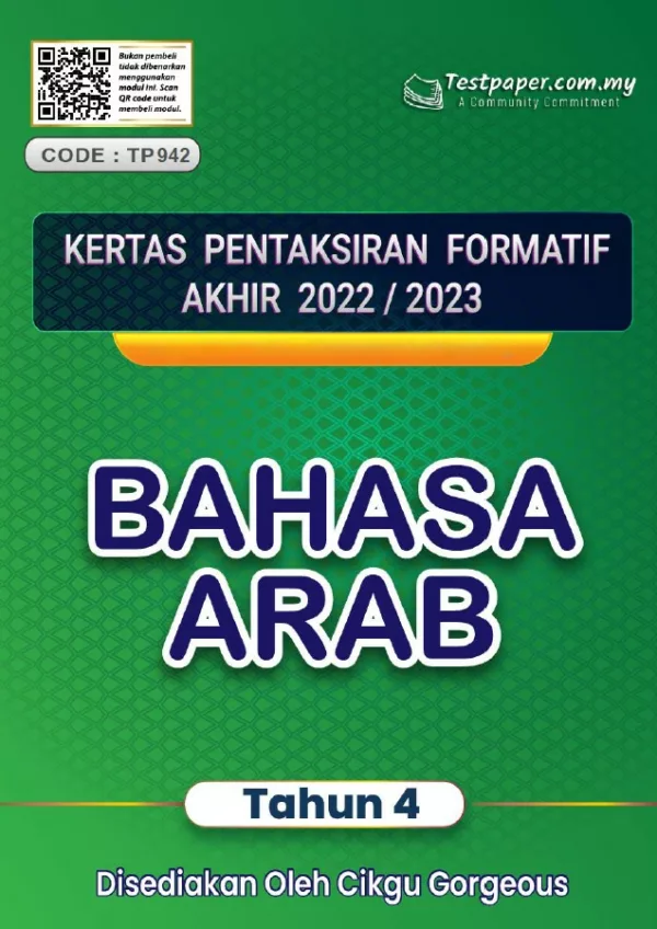 Soalan Ujian Formatif Akhir Bahasa Arab Tahun 4 2022-2023