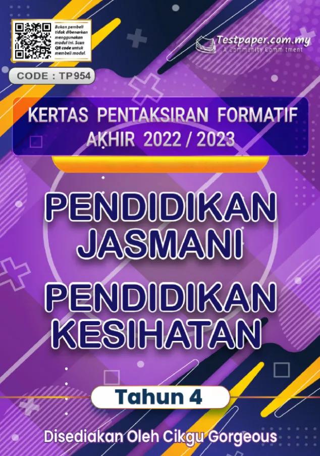 Soalan Ujian Formatif Akhir Pendidikan Jasmani Kesihatan Tahun 4 2022-2023