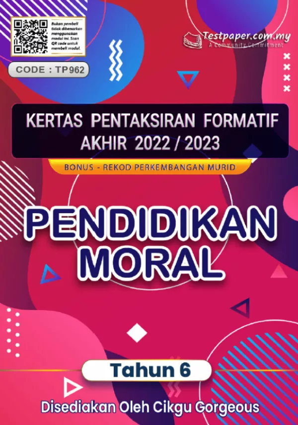 Soalan Ujian Formatif Akhir Pendidikan Moral Tahun 6 2022-2023