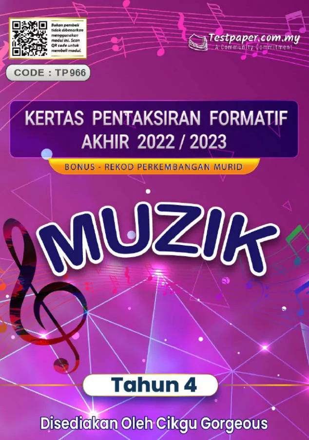 Soalan Ujian Formatif Akhir Pendidikan Muzik Tahun 4 2022-2023