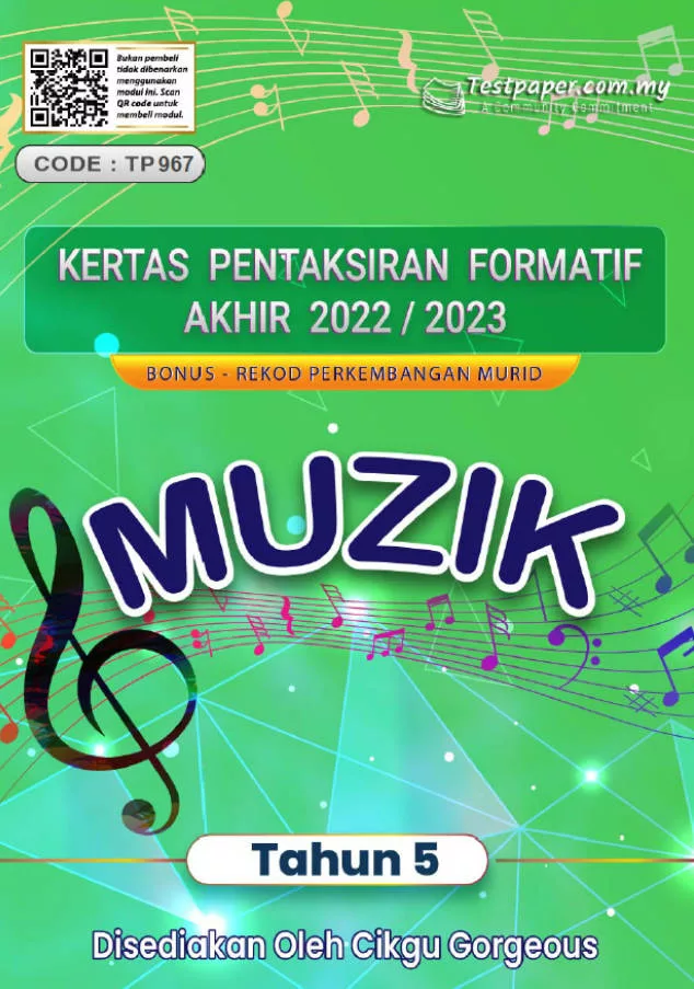 Soalan Ujian Formatif Akhir Pendidikan Muzik Tahun 5 2022-2023