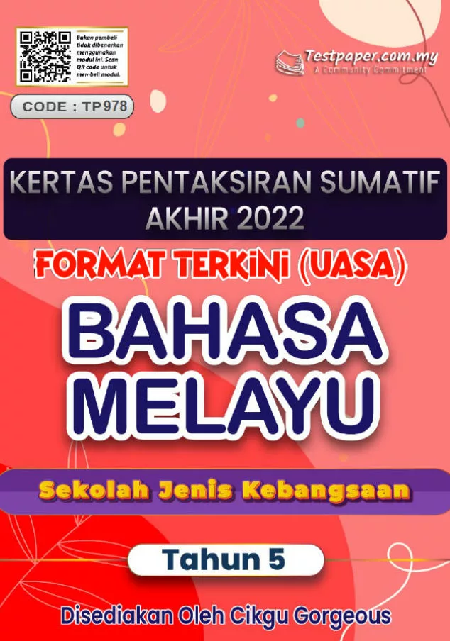 Soalan Ujian Akhir Tahun Bahasa Melayu SJK Tahun 5 2022-2023