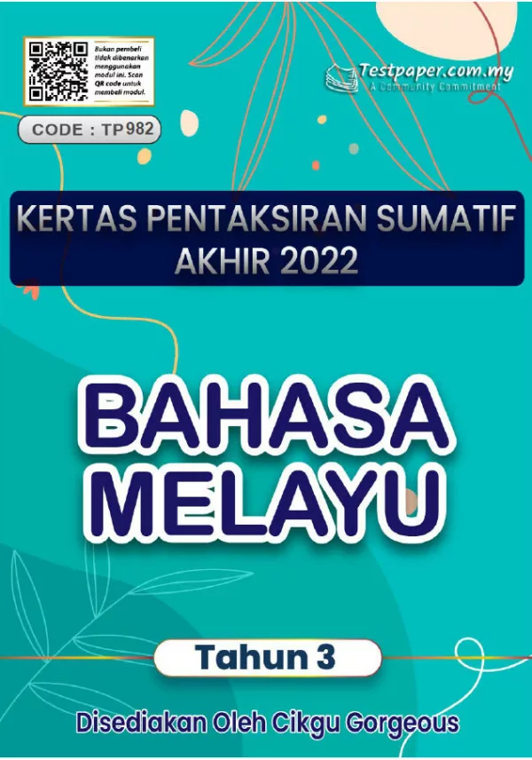 Soalan Ujian Akhir Tahun Bahasa Melayu SK Tahun 3 2022-2023