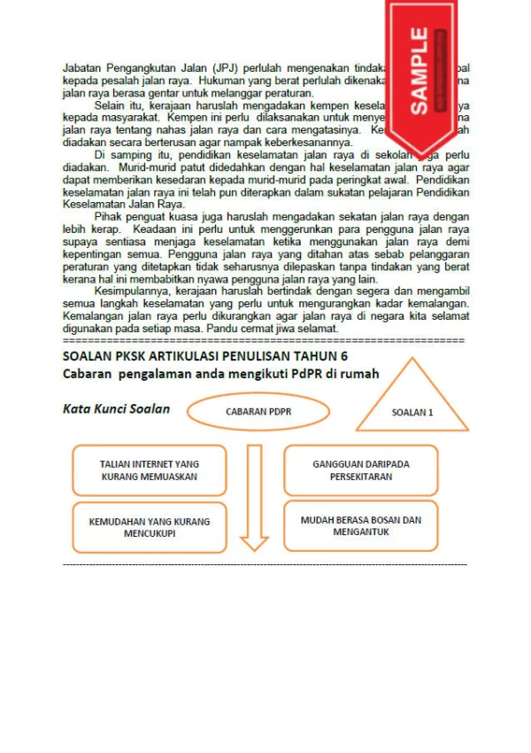 Soalan PKSK Bahasa Melayu Tahun 6 Penulisan