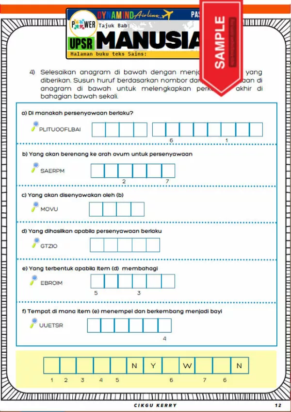 Nota dan Latihan Sains Tahun 6 KSSR