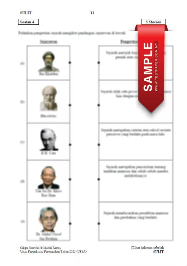 Soalan Ujian Pertengahan Tahun Sejarah Tahun 4 2023