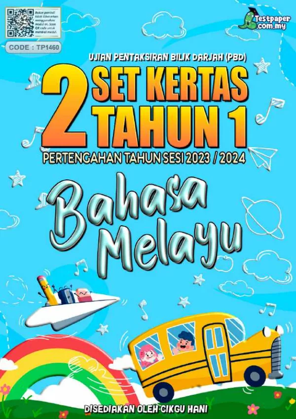 **Bahan Soalan Ujian PBD Tahun 1 2023** merupakan satu sumber pembelajaran yang sangat penting bagi murid-murid yang berada di tahun pertama sekolah rendah. Soalan-soalan ini direka untuk menguji kefahaman murid-murid terhadap pelbagai subjek yang diajar di sekolah, sekaligus memberi gambaran yang jelas tentang tahap penguasaan mereka dalam mata pelajaran tersebut. Dengan adanya bahan soalan ini, guru-guru dan ibu bapa dapat menilai secara berkesan perkembangan akademik anak-anak mereka dan mengenal pasti mana-mana bahagian yang memerlukan penambahbaikan. Selain itu, bahan ini juga membantu murid-murid untuk bersedia menghadapi peperiksaan dengan lebih baik melalui latihan yang konsisten. Penggunaan bahan soalan ini bukan sahaja memberikan pendedahan kepada format soalan yang berkemungkinan besar akan keluar dalam peperiksaan sebenar, tetapi juga meningkatkan keyakinan murid-murid apabila mereka sudah biasa dengan jenis soalan yang akan dihadapi. Oleh itu, bahan soalan ini menjadi alat bantu mengajar yang sangat berkesan untuk membantu murid-murid mencapai keputusan yang lebih baik dalam peperiksaan. Ibu bapa juga dapat memantau prestasi anak-anak mereka dengan lebih mudah melalui latihan yang disediakan dalam set soalan ini. ### Penerangan Bahan Soalan Ujian PBD Tahun 1 2023 - Bahan ini terdiri daripada pakej bundle yang mengandungi 8 set kertas ujian untuk Ujian Pertengahan Tahun (PBD Sesi 2023/24) Tahun 1. - Disediakan dan disusun oleh guru berpengalaman, Cikgu Hani. - Setiap set kertas ujian lengkap dengan skema jawapan. - 8 set kertas ujian ini merangkumi 4 subjek utama: 1. 2 set kertas Bahasa Melayu (Soalan dan Skema Jawapan) - Kod Modul TP1460. 2. 2 set kertas Bahasa Inggeris (Soalan dan Skema Jawapan) - Kod Modul TP1461. 3. 2 set kertas Sains (Soalan dan Skema Jawapan) - Kod Modul TP1462. 4. 2 set kertas Matematik (Soalan dan Skema Jawapan) - Kod Modul TP1463. - Kertas soalan dan jawapan disediakan dalam dua format: 1. Format PDF. 2. Format Microsoft Word (boleh edit). - Soalan disediakan dalam format dwibahasa (DLP): 1. Bahasa Melayu. 2. Bahasa Inggeris. **Kesimpulan**, mendapatkan *Bahan Soalan Ujian PBD Tahun 1 2023* adalah satu langkah bijak bagi memastikan anak-anak bersedia sepenuhnya untuk menghadapi peperiksaan. Ia memberikan kelebihan dalam persediaan ujian dengan latihan yang terarah, lengkap dengan skema jawapan dan dalam format yang mudah diakses serta digunakan. Dengan adanya bahan ini, murid-murid dapat berlatih dengan lebih berkesan, dan ibu bapa serta guru dapat memantau serta membimbing mereka dengan lebih tepat.