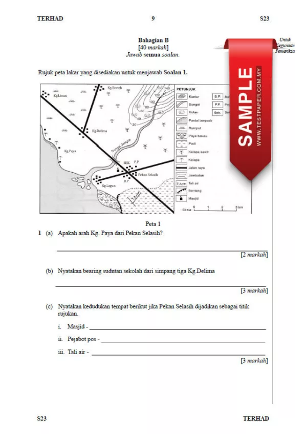 Soalan Ujian UPSA Geografi Tingkatan 1 2023