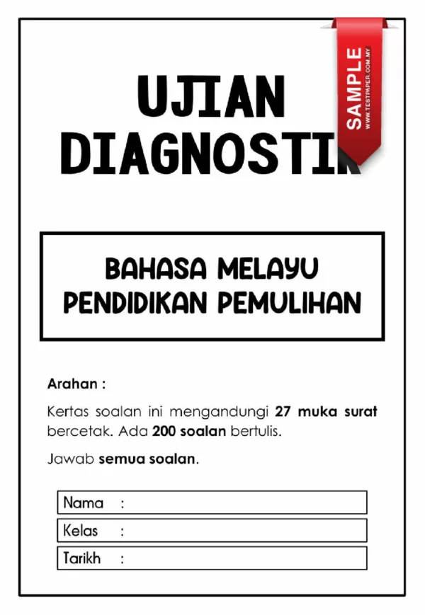 Soalan Ujian Diagnostik BM Pemulihan Khas