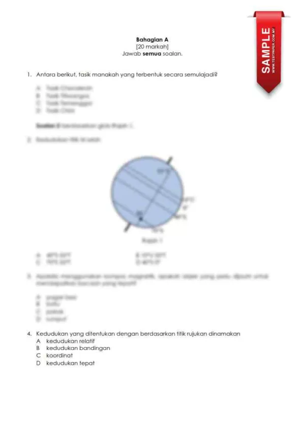 Soalan Akhir Tahun UASA Geografi Tingkatan 1 2024