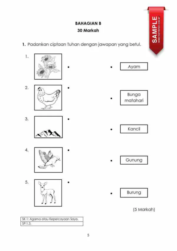 Soalan Akhir Tahun PAT Pendidikan Moral Tahun 1 2024