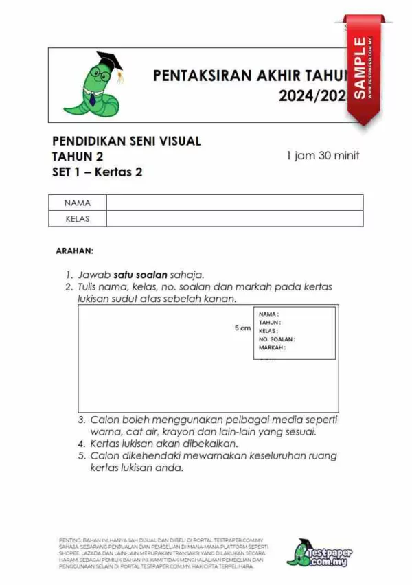 Soalan Akhir Tahun PAT Pendidikan Seni Visual Tahun 2 2024