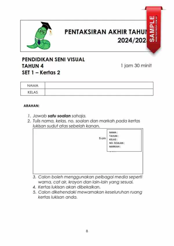 Soalan Akhir Tahun PAT Pendidikan Seni Visual Tahun 4 2024