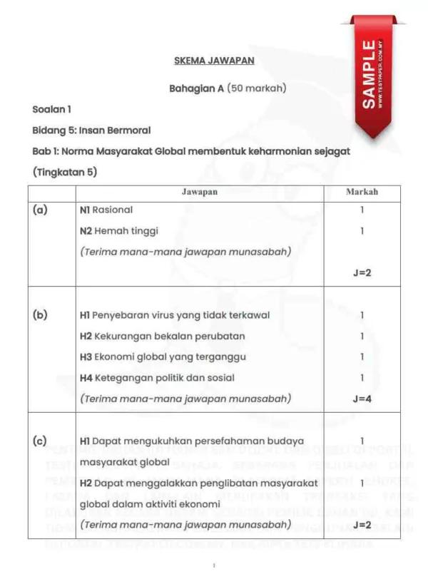 Soalan Latihan Pendidikan Moral SPM Kertas 1 dan 2 2024