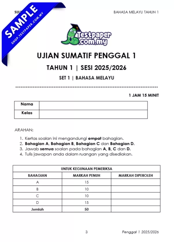 Ujian Sumatif BM Tahun 1