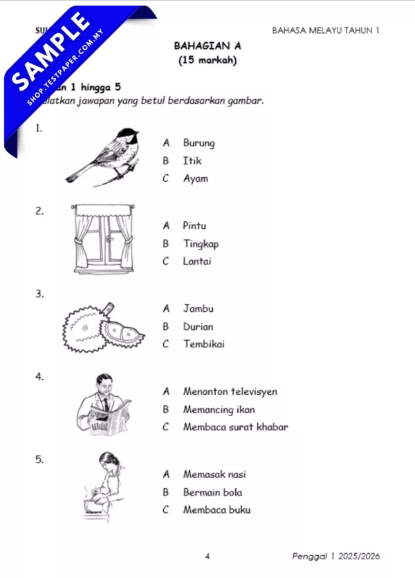 Ujian Sumatif BM Tahun 1