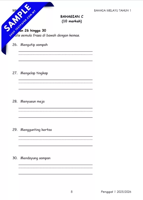 Ujian Sumatif BM Tahun 1