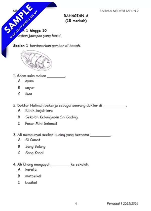 Soalan BM Tahun 2 Sumatif 1