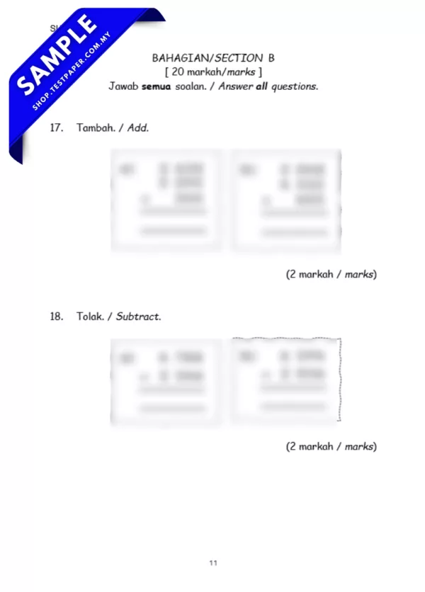 Himpunan Soalan Matematik Tahun 3 Ujian Sumatif penggal 1 2025 KSSR