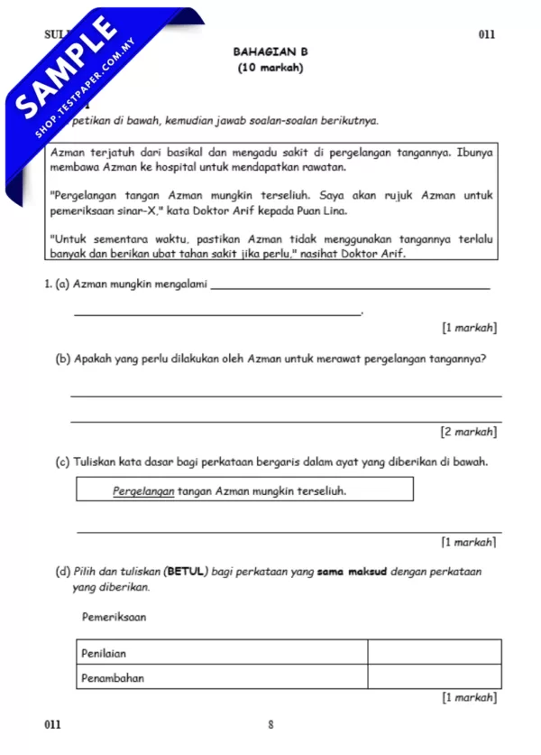 Sumatif Bahasa Melayu Tahun 4 Penggal 1