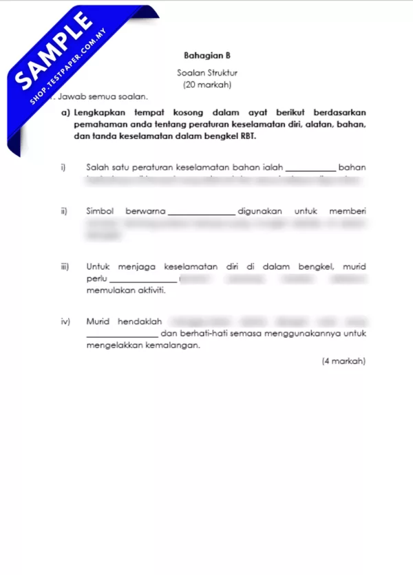 Dapatkan Soalan Exam RBT tahun 4 Ujian Sumatif penggal 1/2025