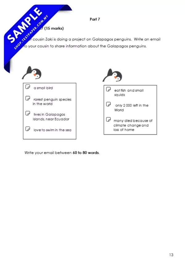 Exam Bahasa Inggeris Tahun 5 Sumatif