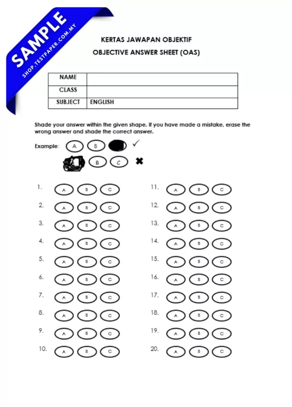 Exam Bahasa Inggeris Tahun 5 Sumatif