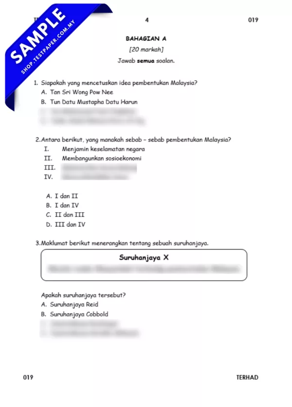 Sejarah Tahun 6 Sumatif Penggal 1