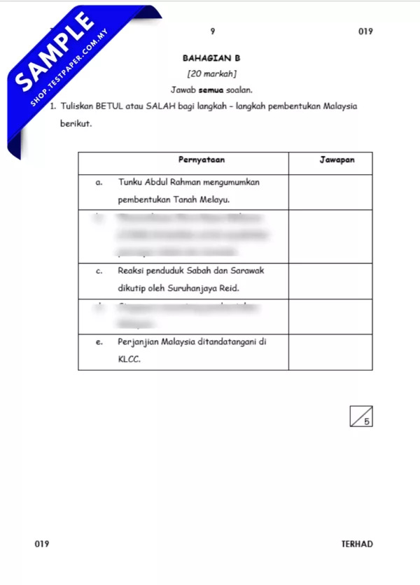Sejarah Tahun 6 Sumatif Penggal 1
