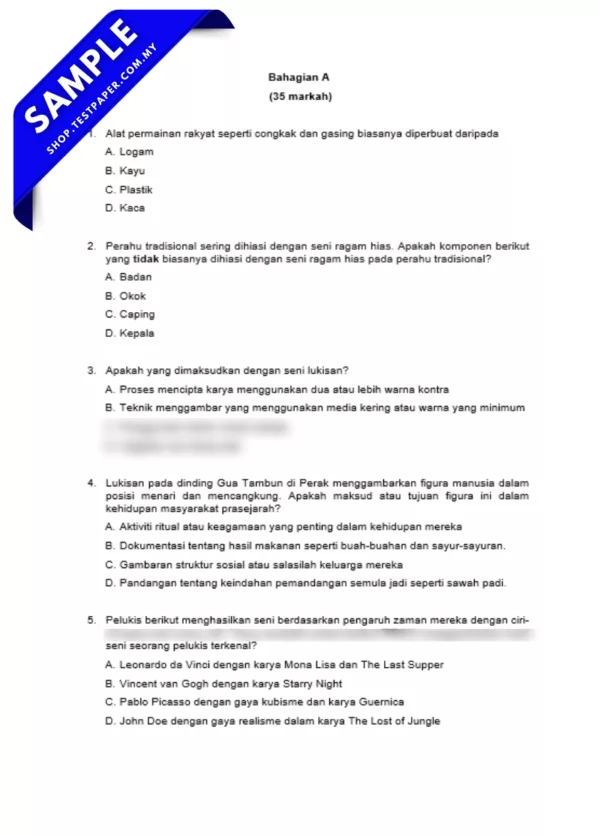 Bahan Ujian Pertengahan Tahun PSV Tingkatan 2 2025/2026 Dalam Susunan JSU, Word dan PDF